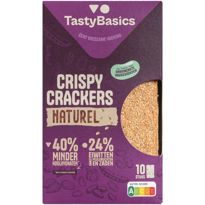 TastyBasics Crispy crackers naturel (10 × 16.3g)
