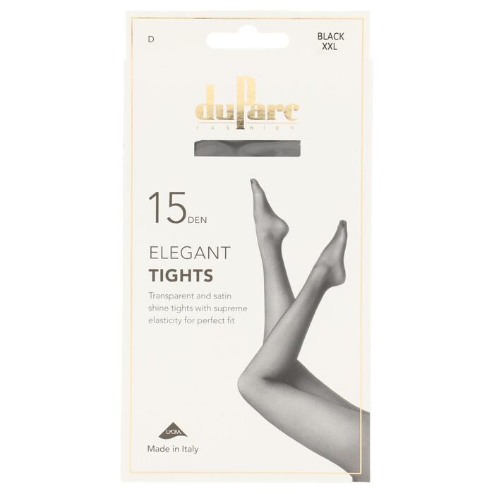 DuParc Panty Lycra 15D Satijnglans zwart XXL