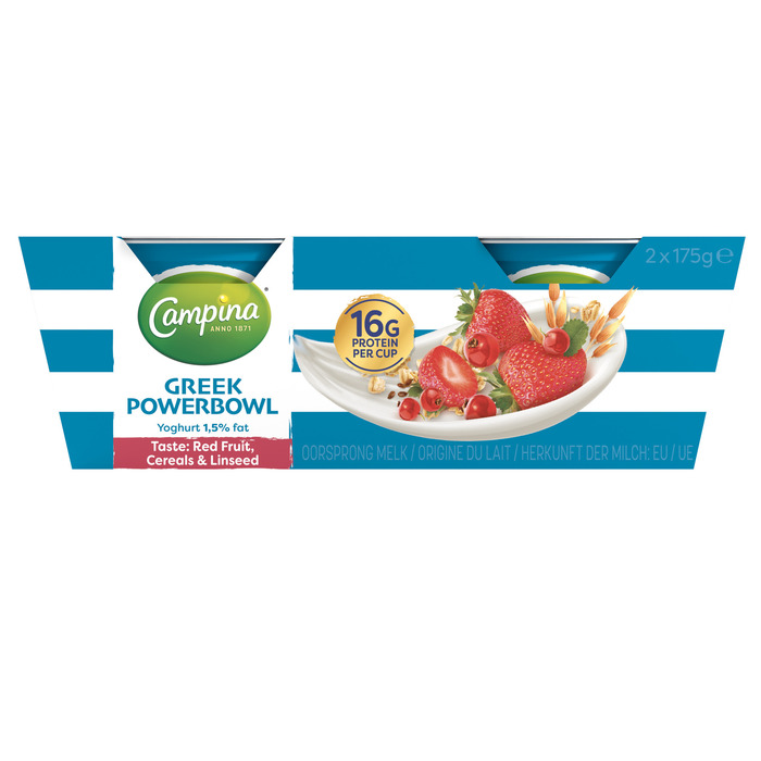 Ca PBowl High Protein yoghurt Aardbei Rode bes 2x175g Cup (350g)