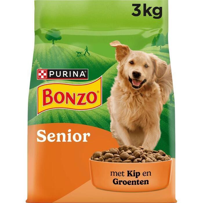 Bonzo Menubrokken senior kip hondenvoer droog (Zak, 3kg)