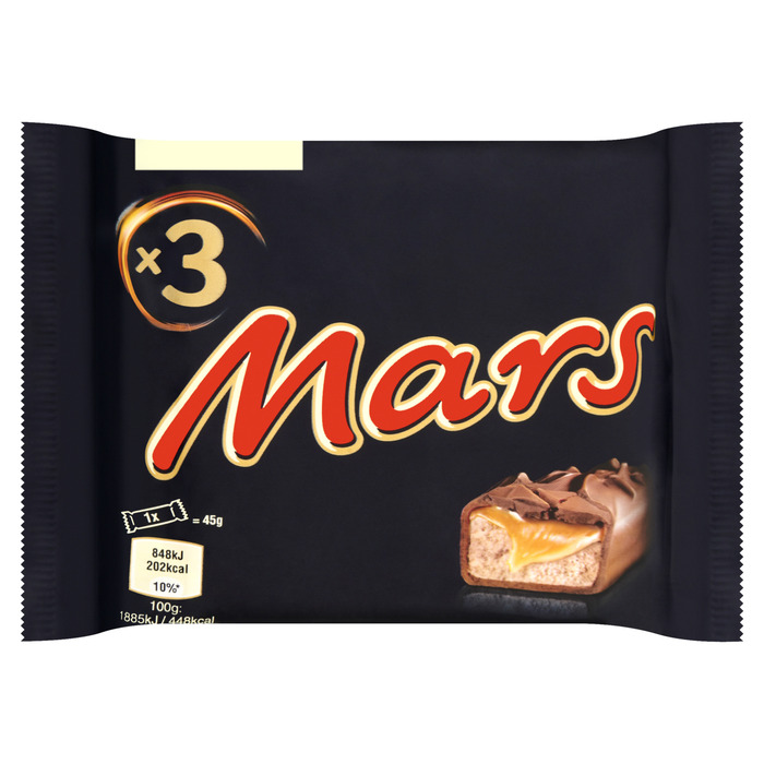 MARS Chocolade met vulling 3*45g wikkel (Pak, 3 × 45g)