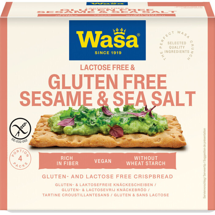 Wasa Glutenfree sesam & zeezout (Doos, 240g)