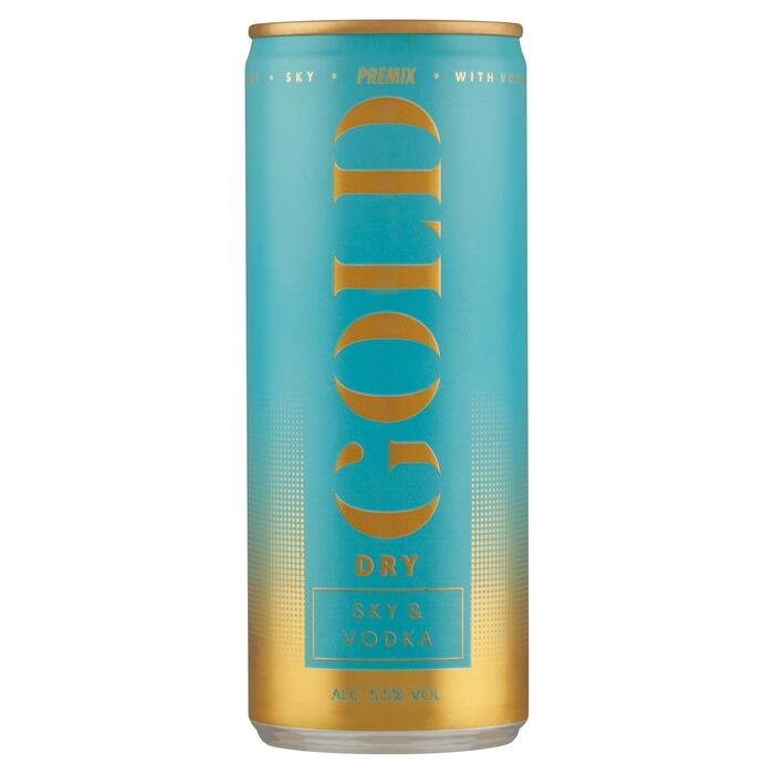 Gold Dry Sky & vodka (Blik, 250ml)