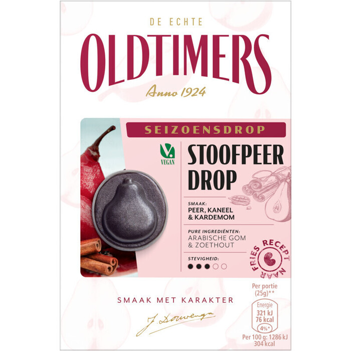 Oldtimers Seizoensdrop stoofpeer drop (225g)