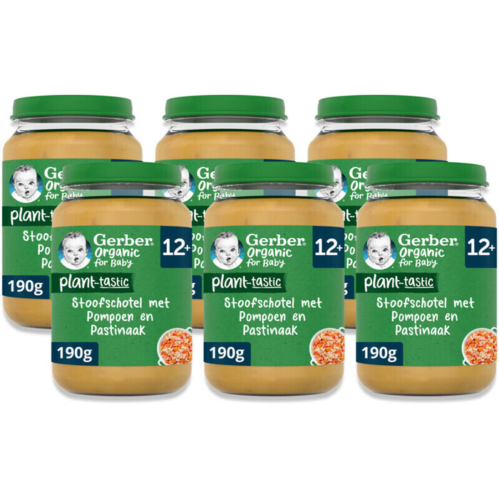 Gerber® Plant-tastic Stoofschotel met Pompoen en Pastinaak 12+ (6 × 190g)
