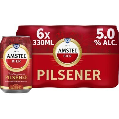 Amstel Bier Blik 33 cl (blik, 6 × 33cl)
