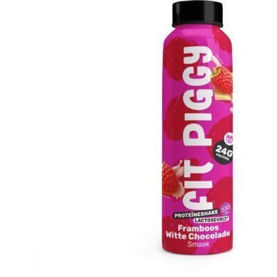Fit Piggy Proteïneshake framboos witte chocolade (33cl)