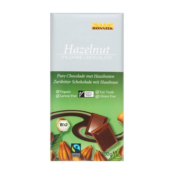 Hazelnoot 71% Dark chocolate (100g)