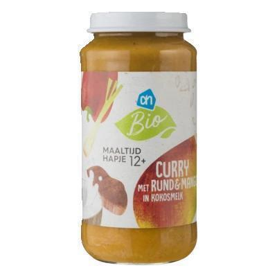 AH Biologisch Curry met rund en mango in kokos 12m07 (250g)