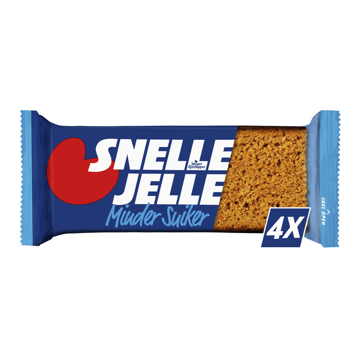 Snelle Jelle Ontbijtkoek minder suiker 4 stuks (Pak, 4 × 50g)