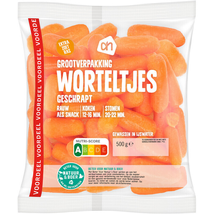 Geschrapte worteltjes (zak, 500g)