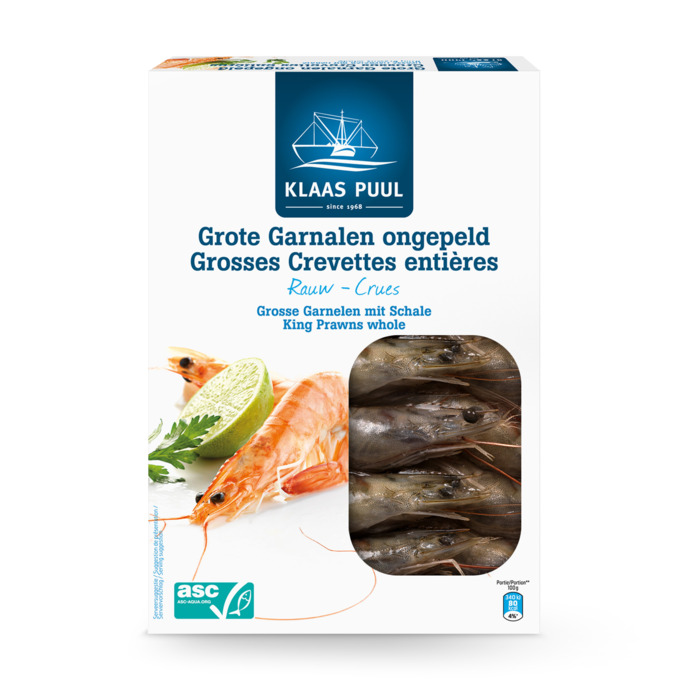 Garnalen met kop (doos, 500g)