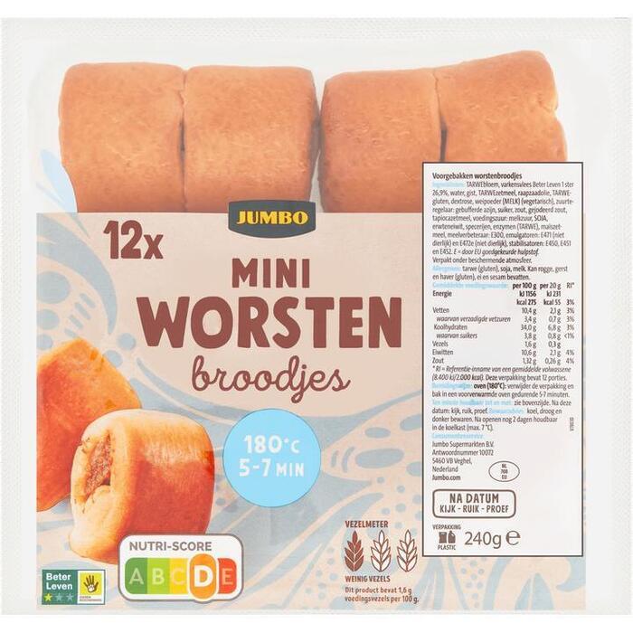Jumbo - Mini Worstenbroodjes - 12 Stuks (240g)