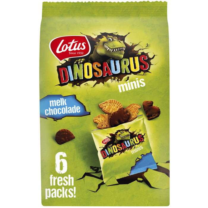 Lotus Dinosaurus Minis Melkchocolade 6 x 25g (150g)