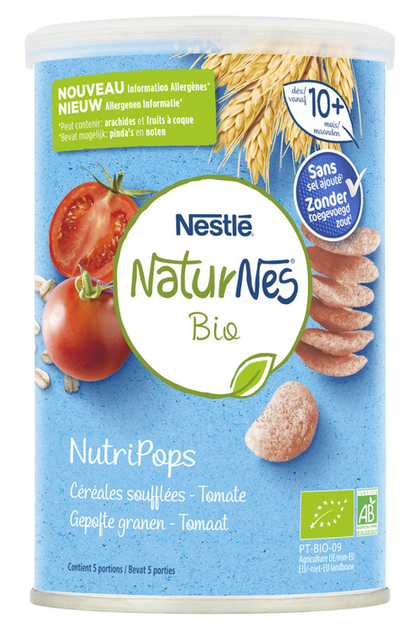 NaturNes® Bio NutriPops Gepofte Granen - Tomaat vanaf 10+ Maanden 35 g (35g)