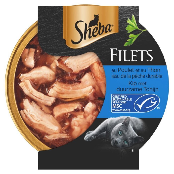 Sheba Filets Tonijn en kip in saus kattenvoer 60 g (60g)