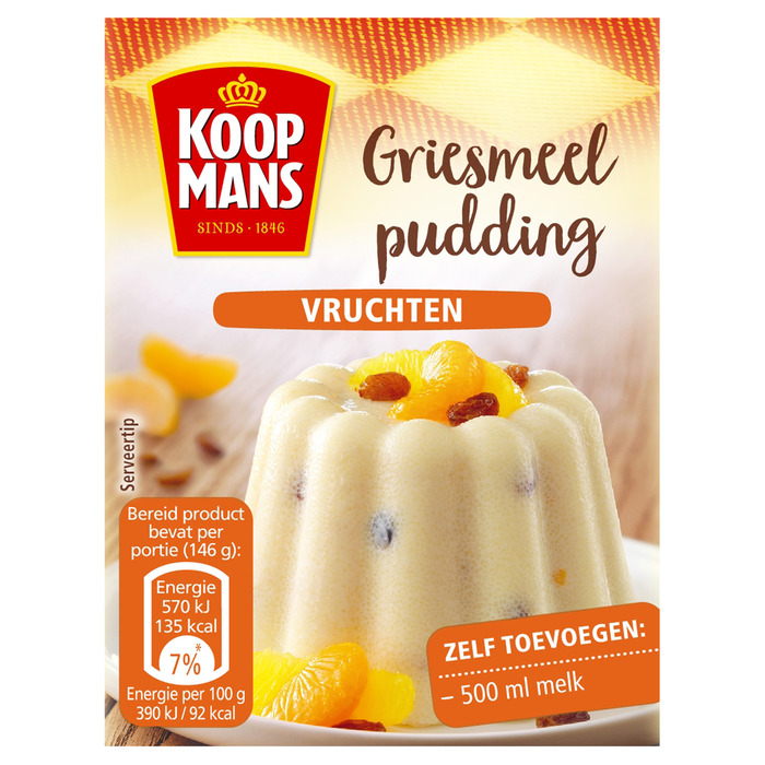 Koopmans Griesmeel Pudding Vruchten 85 g (85g)