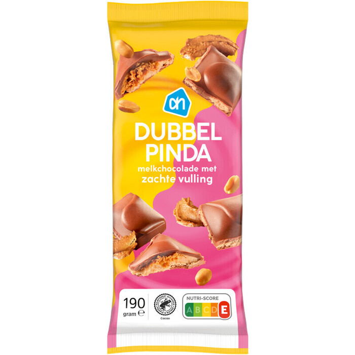 AH Reep melkchocolade dubbel pinda (190g)