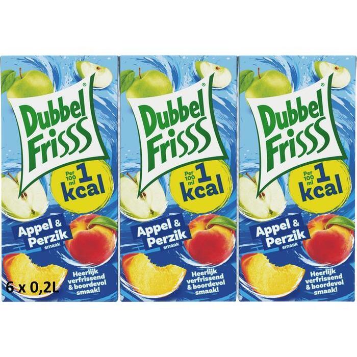 DubbelFrisss Appel Perzik 1kcal 6 x 0,2 L (1.2L)