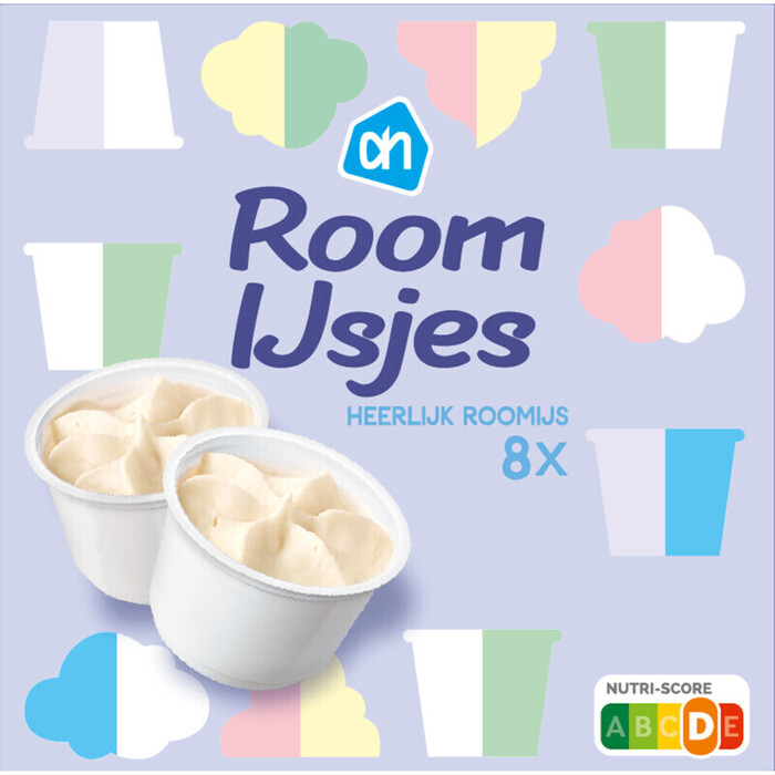Roomijs bekers (doos, 500g)