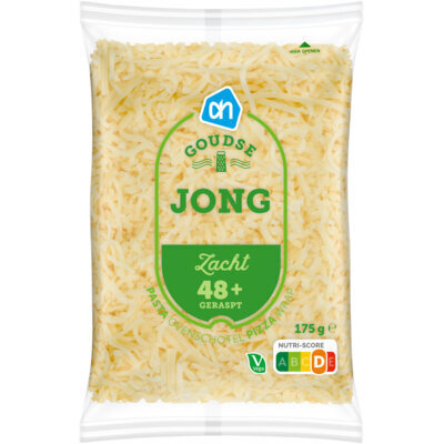 Geraspte Goudse jonge kaas 48+ (zak, 175g)