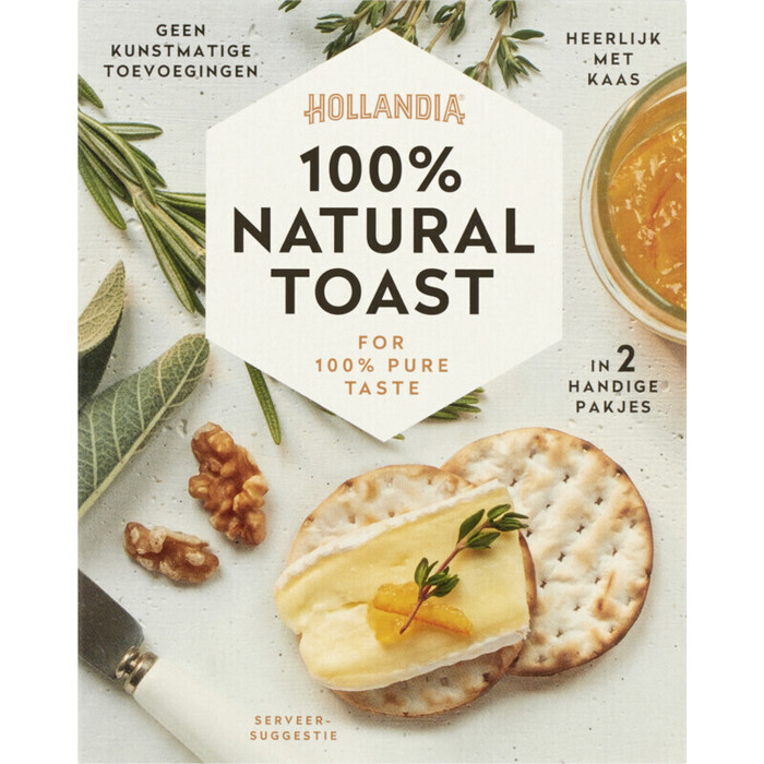 Hollandia Toast 100% Natural 100 g Doos (100g)