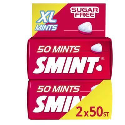 Smint Sugarfree Aardbeiensmaak met Vitamine C 50 Stuks 35 g (50 × 0.7g)