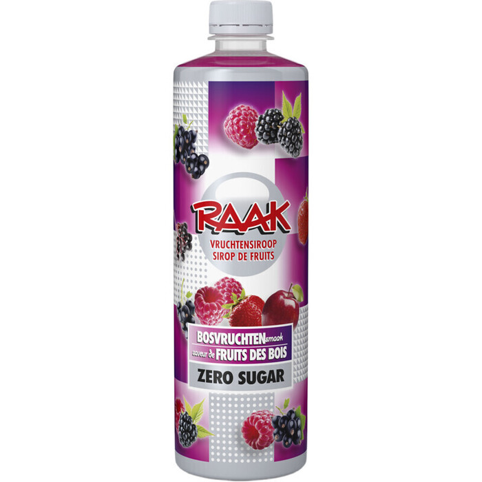 RAAK Siroop zero bosvruchten (Fles, 0.75L)