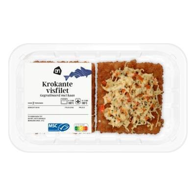 AH Krokante visfilet gegratineerd met kaas (220g)