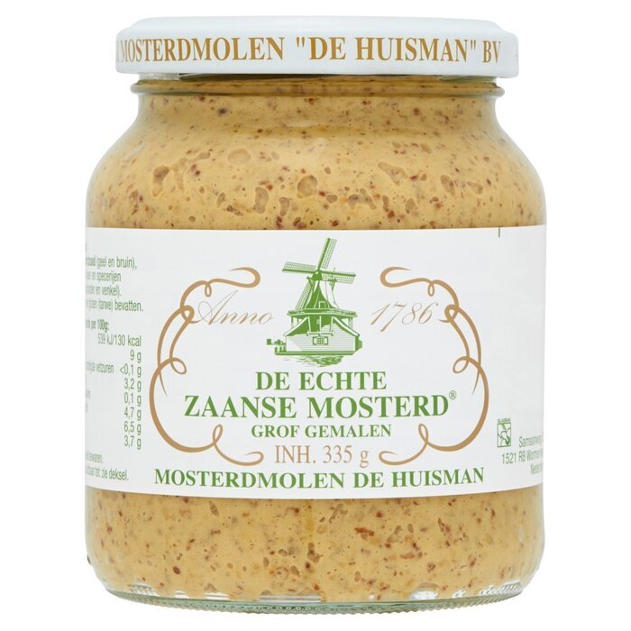 de echte zaanse mosterd grof gemalen (Pot, 335g)