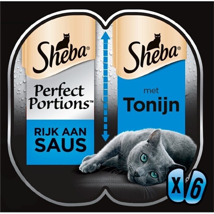 Sheba Perfect Portions in Saus Tonijn 6 x 37,5 g (225g)