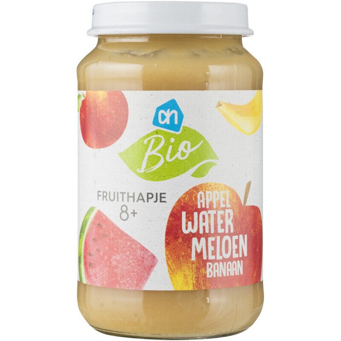 AH Biologisch Fruithapje appel-watermeloen banaan 8m (200g)
