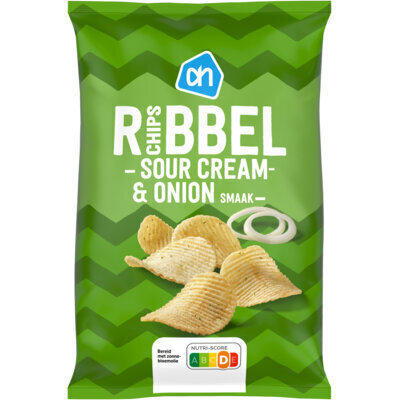 AH Ribbelchips sour cream & onion (250g)