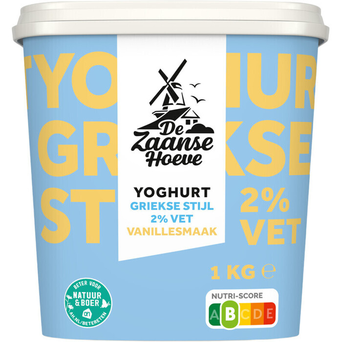 De Zaanse Hoeve Yoghurt Griekse stijl vanillesmaak (1kg)