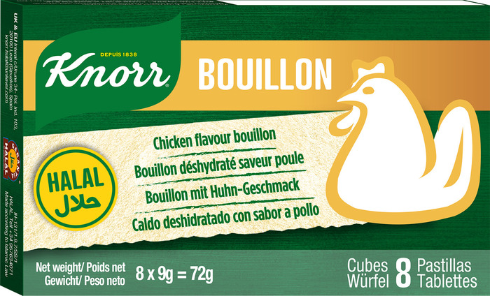 Knorr Boullionblokjes kip halal (8 × 9g)