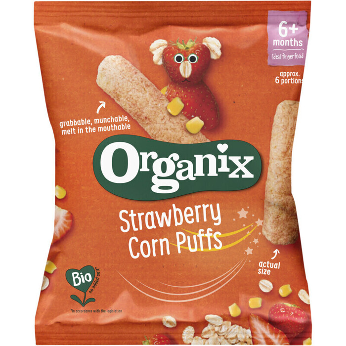 Organix Babysnack Strawberry Corn Puffs 6+M (25g)