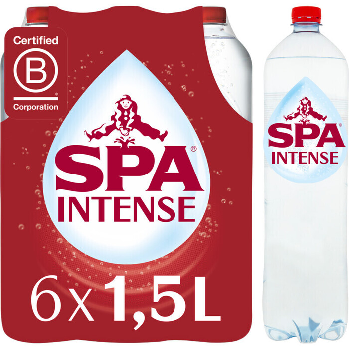 Spa Intense bruisend mineraalwater (plastic fles, 6 × 1.5L)