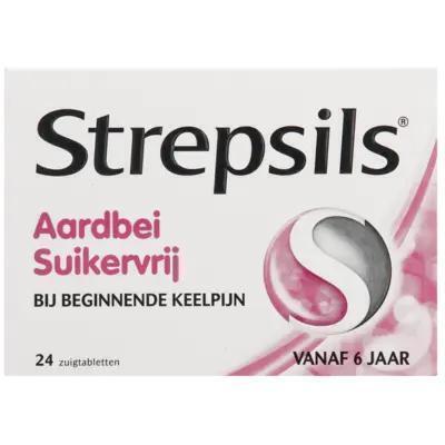 Strepsils Zuigtabletten aardbei suikervrij va 6 jr