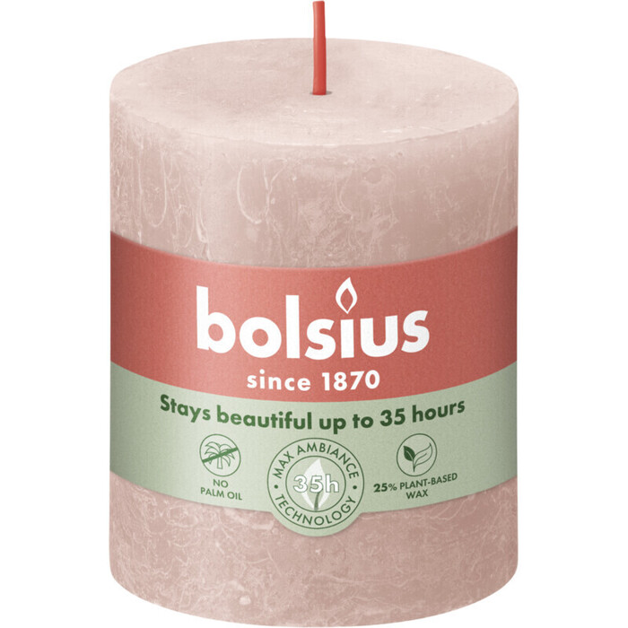 Bolsius Shine rustiek 8 cm misty pink