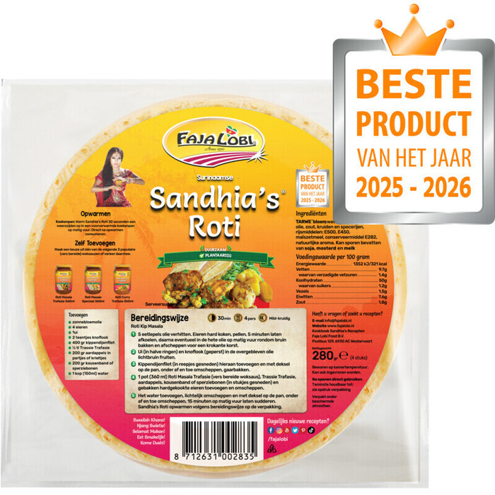 Faja Lobi Sandhia's Roti 4 Stuks 280g (280g)