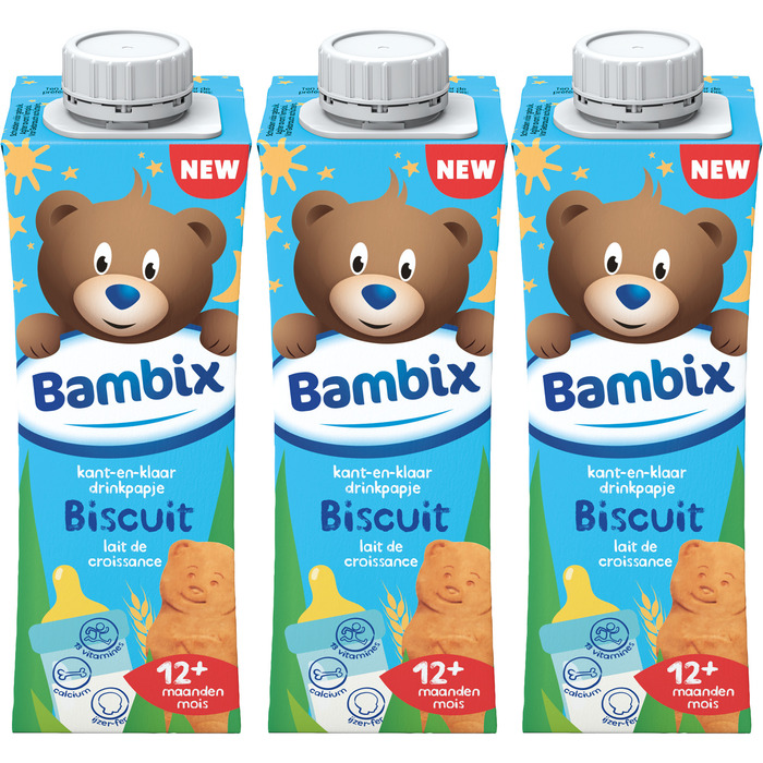 Bambix Drinkpapje Biscuits 12+ Maanden 3x250ML (0.75L)