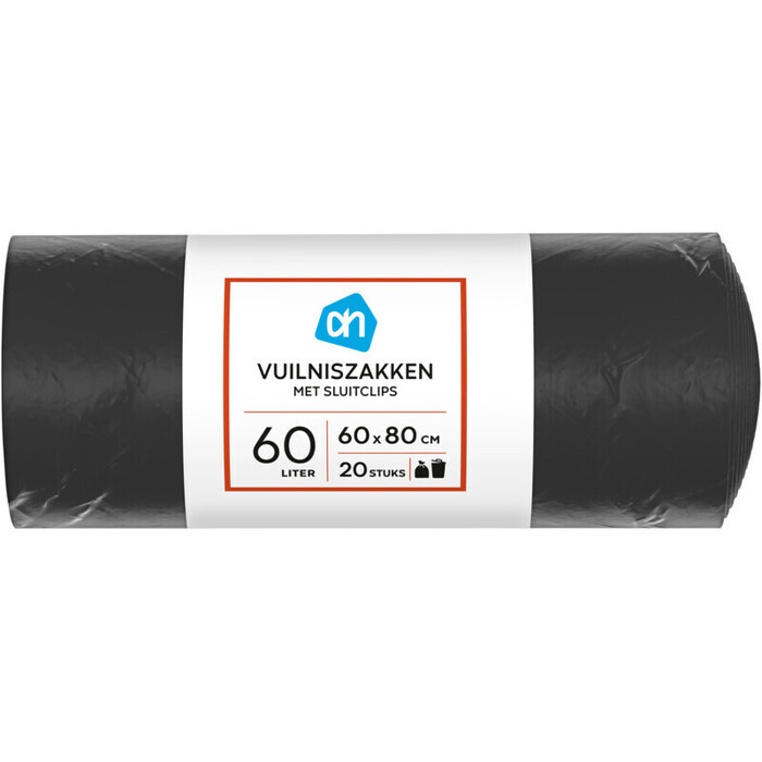 AH Vuilniszakken 60l met sluitclip