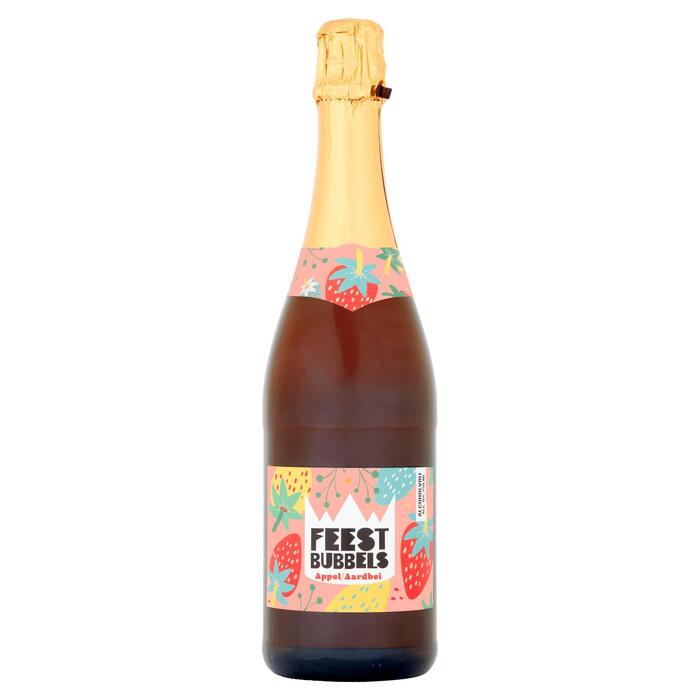 Bubbels Kinderchampagne appel aardbei (Fles, 0.75L)
