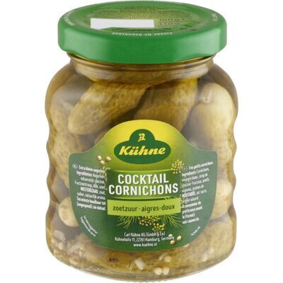 Kühne Cocktail Cornichons Zoetzuur 180g (212ml)