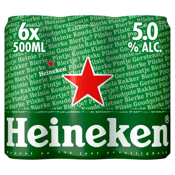 Heineken Premium Pilsener Bier Blik 6 x 50 cl (0.5L)