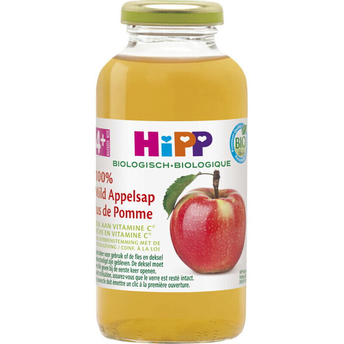 Hipp 4m Sap appel mild bio (Fles, 200ml)