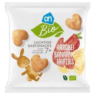 AH Biologisch Luchtige babysnacks aardbei banaan 7m+ (20g)