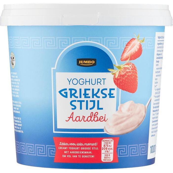 Jumbo Yoghurt Griekse Stijl Aardbei 1 kg (1kg)