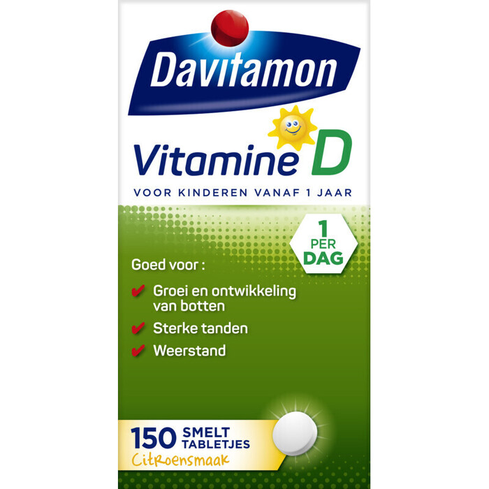 Davitamon Vitamine D smelttabletjes vanaf 1 jaar (21g)