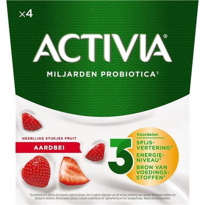 Activia Yoghurt aardbei (Set, 4 × 125g)
